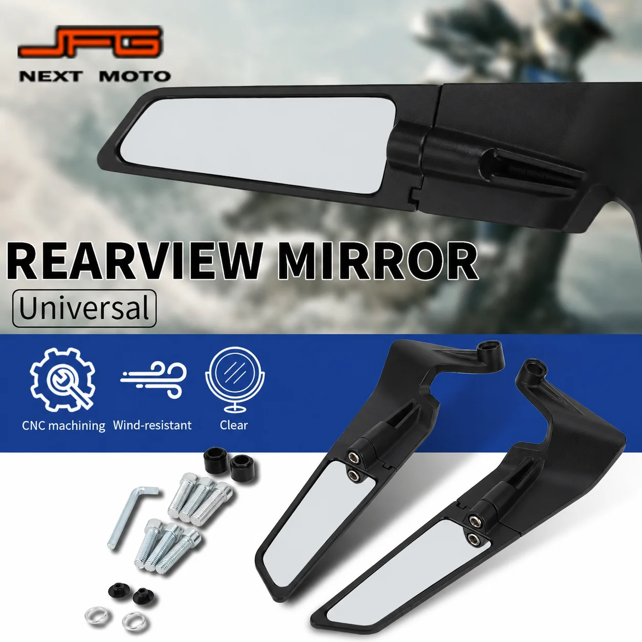Motorcycle Rearview Mirror Set Handlebar Hand For Z650 Z900 Z1000 Duke 390/790/1290 MT07 MT09 S1000 Street Bike Ebike