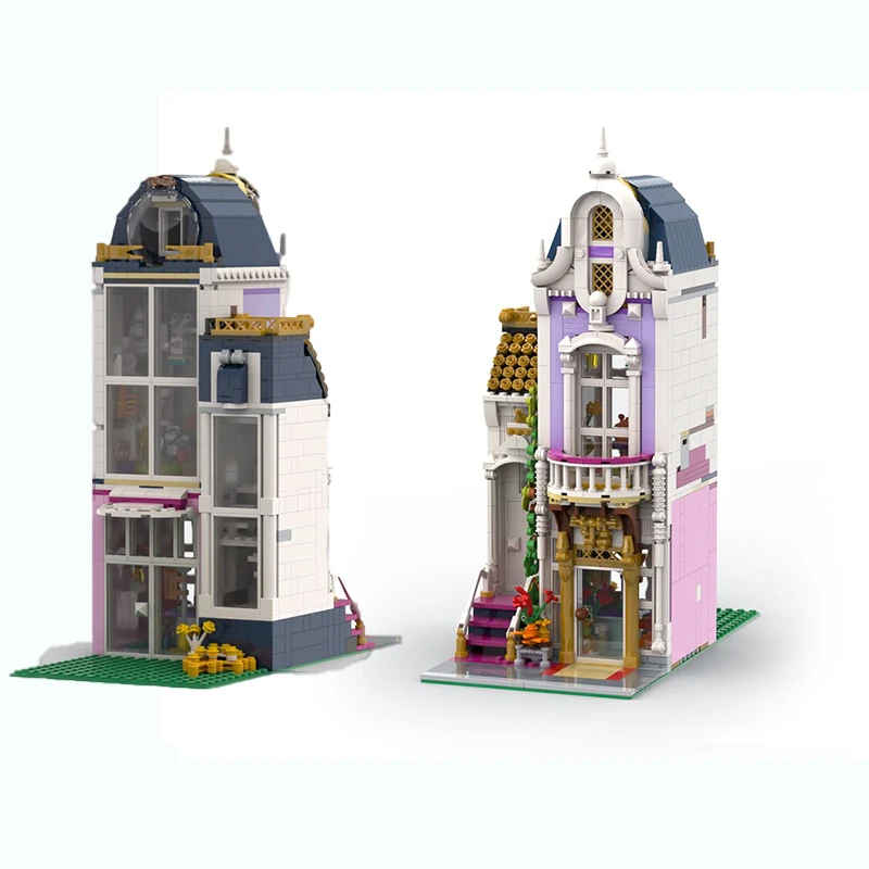 H4Spot 小さな粒子アセンブリビルディングブロック MOC-103249 フラワーハウスビルディングコレクションおもちゃの装飾品 DIY アセンブリモデル