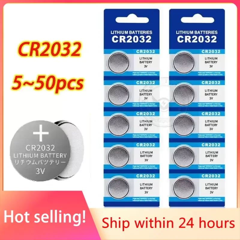 50/30/20/10/5PCS CR2032 CR 2032 Button Battery 3V Lithium Battery For Watch Toy Calculator Car Remote Control Button Coin Cell