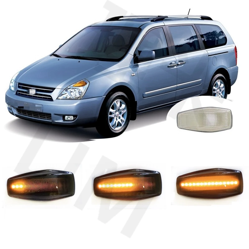 Dla KIA Carnival III MK3 VQ Sedona 2005 2006 2007 2008 20009 2010 2011 2012 Sekwencyjny wskaźnik LED boczne światło obrysowe