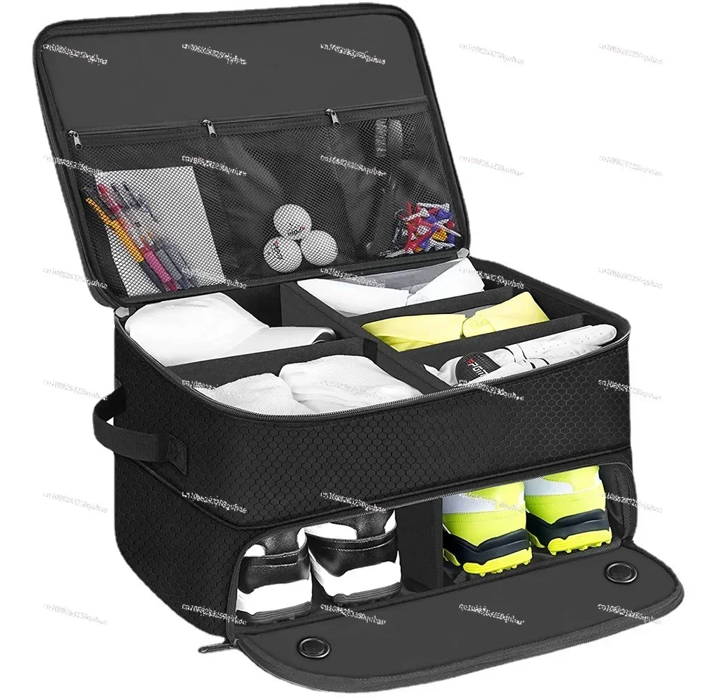 Golf Trunk Organizer Waterproof Car Golf Shoes Bag With Large Golf Storage Box For Shoes Balls Tees Clothes Gloves Accessories