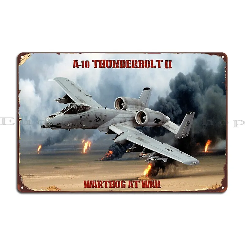 A 10 Warthog At War Metal Plaque Poster Printed Party Wall Decor Cave Wall Mural Tin Sign Poster