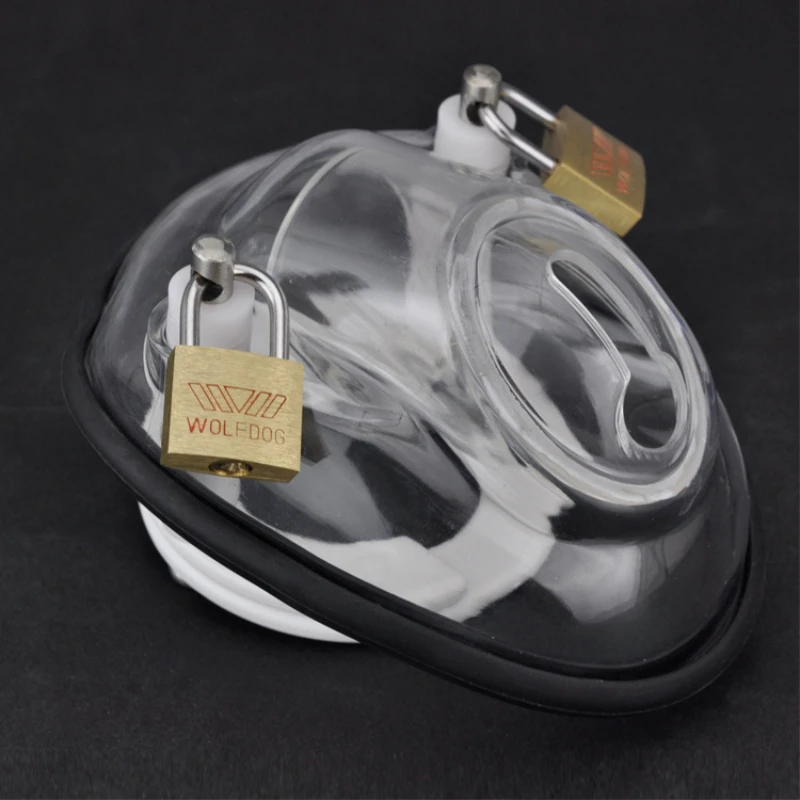 Hot Sale Male Plastic Chastity Devices  With Two Rings Cock Cage Penis Lock Bondage Chastity Cage ,Chastity Belt BDSM Sex Toys