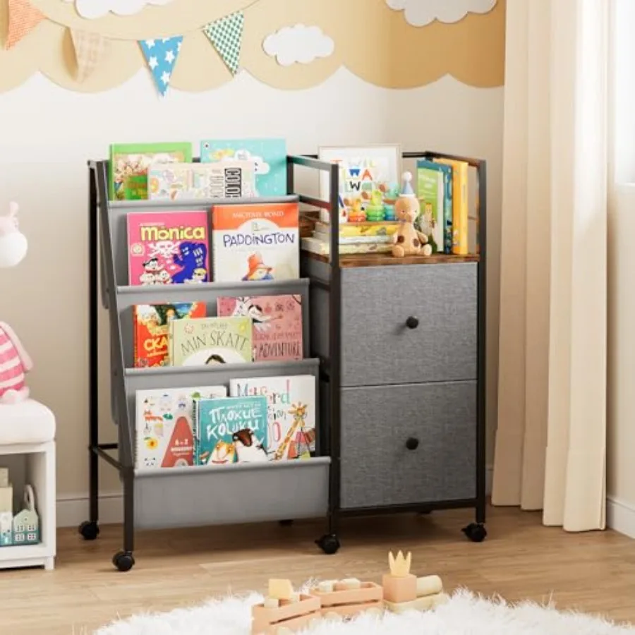 

Book Shelf for Rooms Toddler Bookshelf Baby Bookcase with Storage for Nursery Bedroom Playroom Easy Assembly