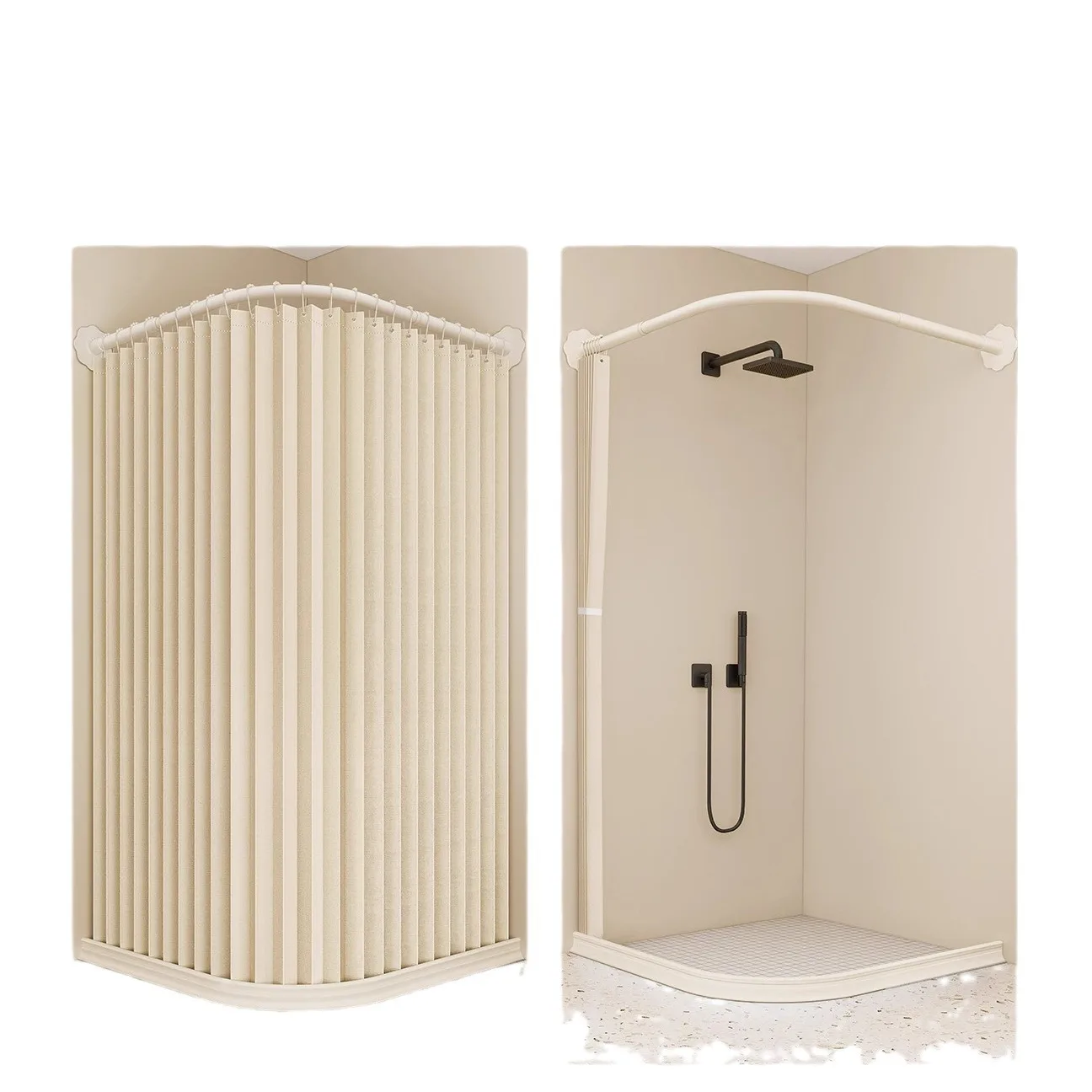 

Bathroom shower curtain, non-punching shower partition block, water curtain invisible