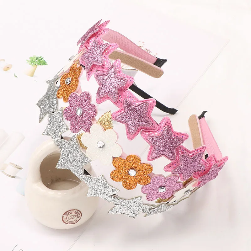 

girl headband fashion elastic headbands hair accessories for kid children hair ornaments hoop glitter star hairband K1
