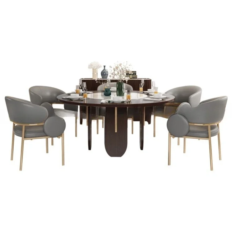 

Light luxury solid wood dining ta ble and cha irs clubhou se villa furni ture hotel mod ern sim ple