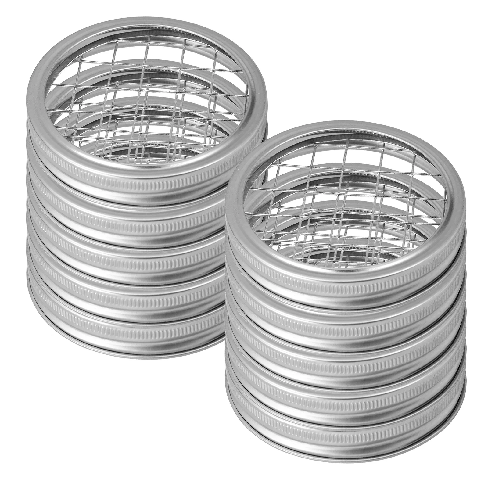 

10Sets Mason Jar Floral Grid Tinplate Lid Insert Flower Arrangement Tool Reusable Vase Flower Grid Set