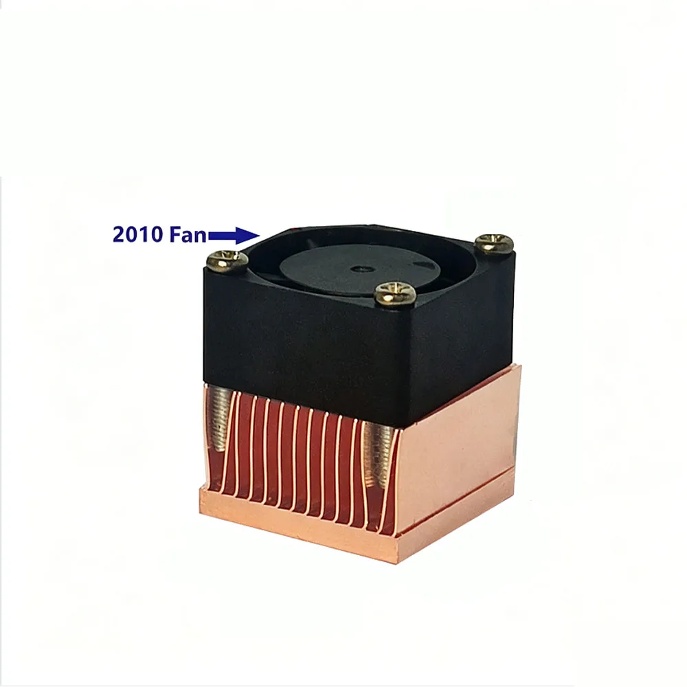 1Pcs With Fan High Thermal Pure Copper Heatsink Conductivity Copper Radiator For Semiconductor/CPU Chip/ Router PCB Module