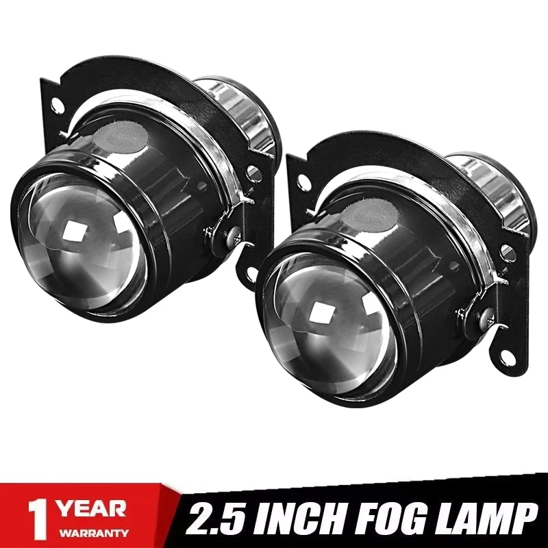 

2.5 inch Bi-xenon Fog Light Lens Metal Fog Lamp Projector High Low Light Use H11 H8 H9 HID LED Bulbs Car Retrofit Accessories