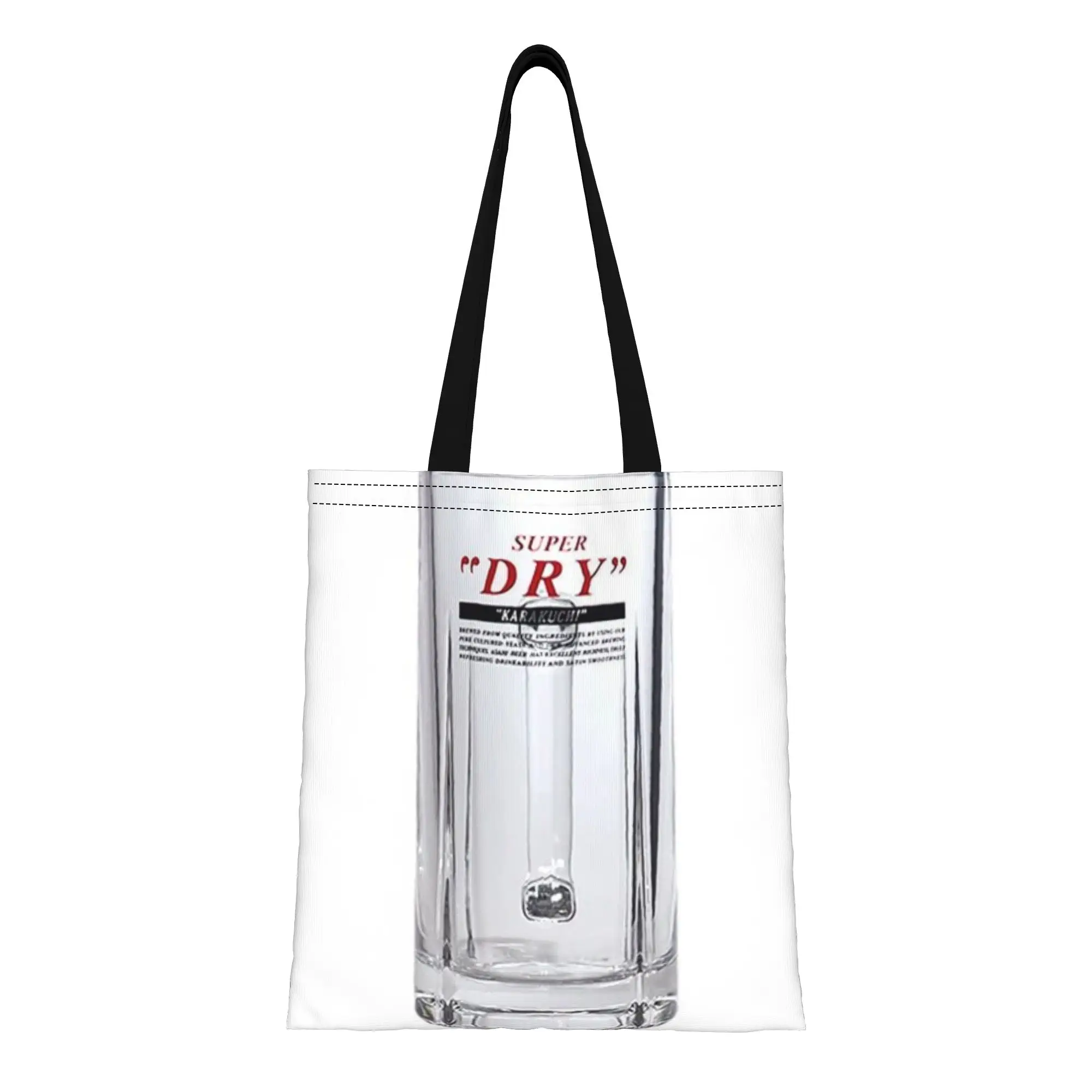Сумка-шоппер из канваса aAsahi aAsahi Super Dry Beer Glass, идеально подходит для покупок, путешествий, активного отдыха, прочная сумка через плечо/ручная сумка