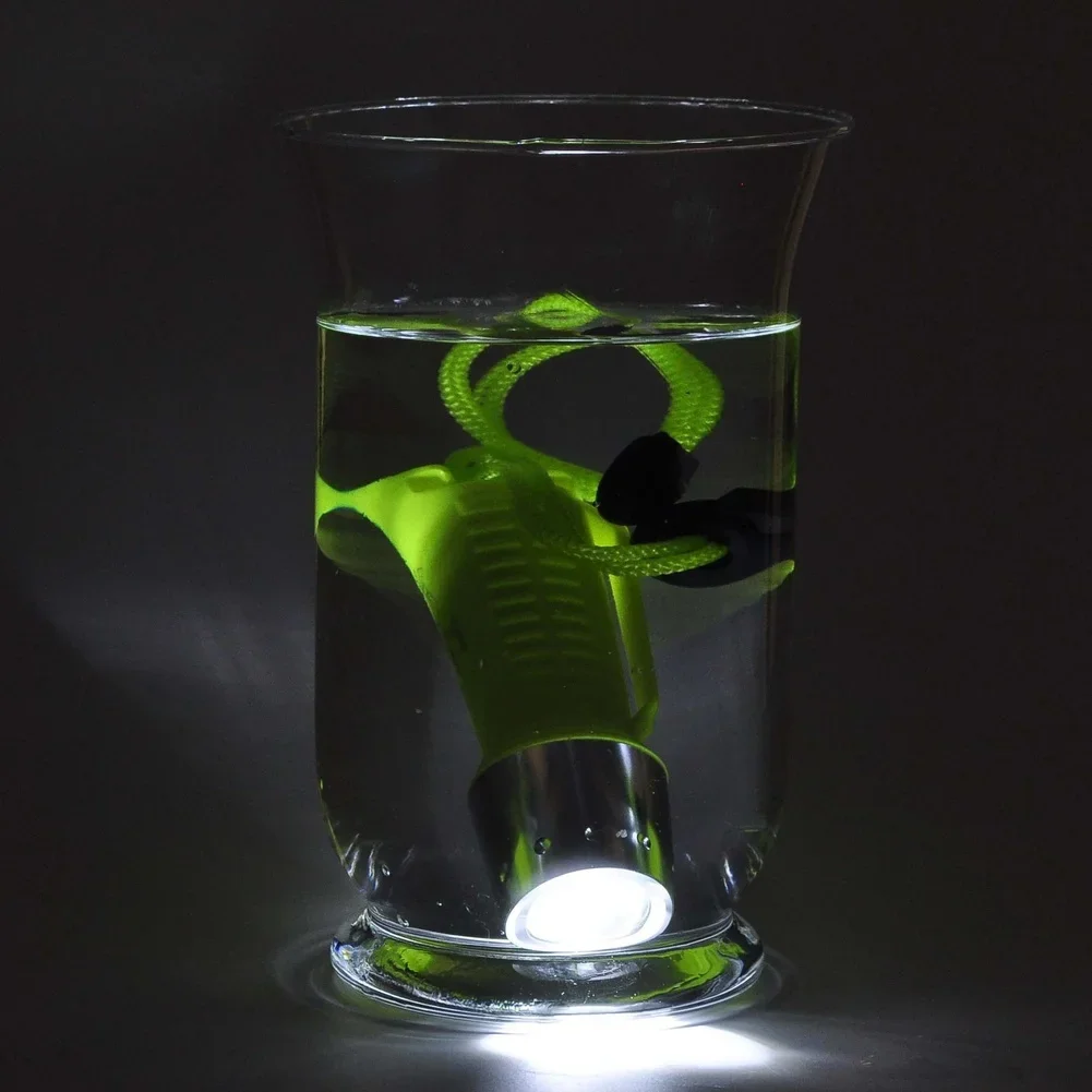 High Performance LED Flashlight for Diving Waterproof IPX8 Certified 100m Submersion Outdoor Night Use Green Color