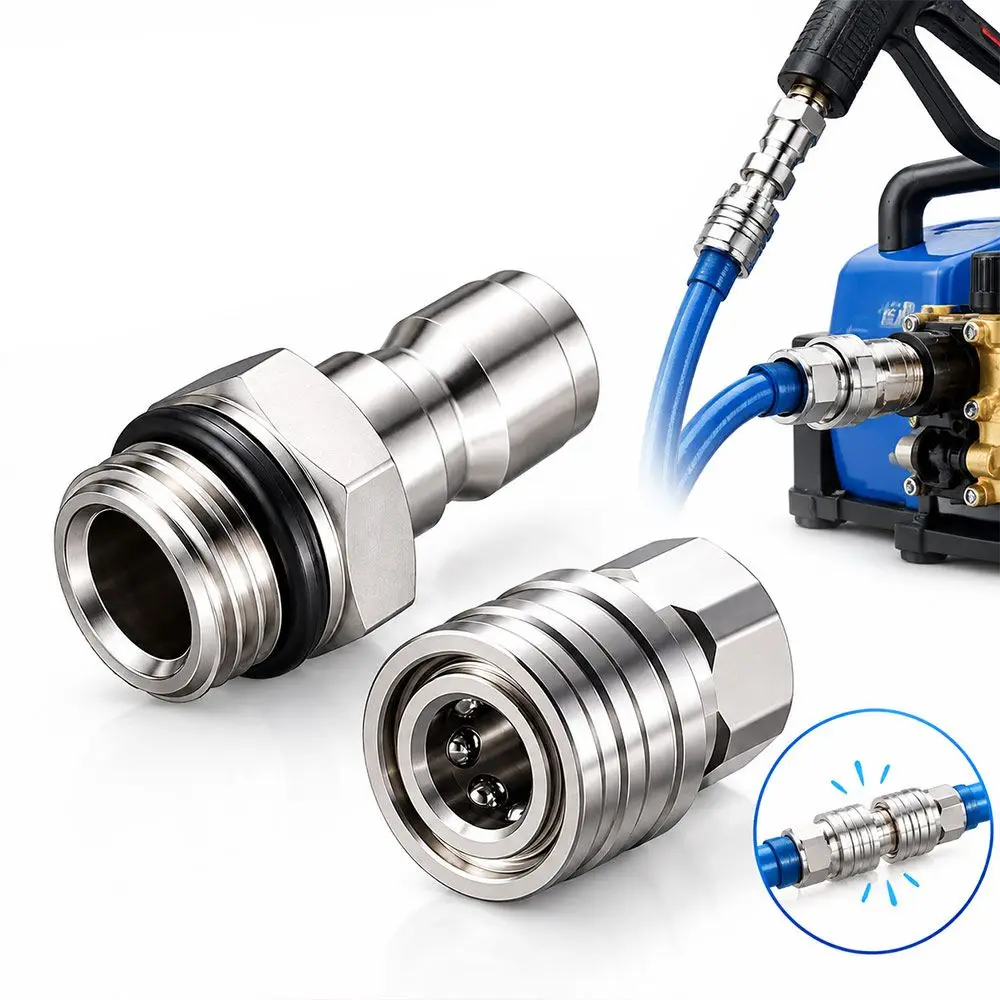 New Stainless Steel Quick Coupler Thickened 1/4inch Spray Fitting Leak Proof Silver Tone Hose Connector for Paint Sprayer