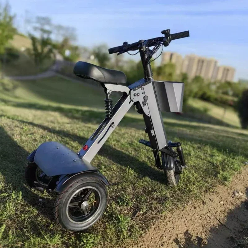 Folding Mini Three-Wheeled Electric Mobility Scooter X Smart Car, 36V450W Two-Person High-Power Tricycle