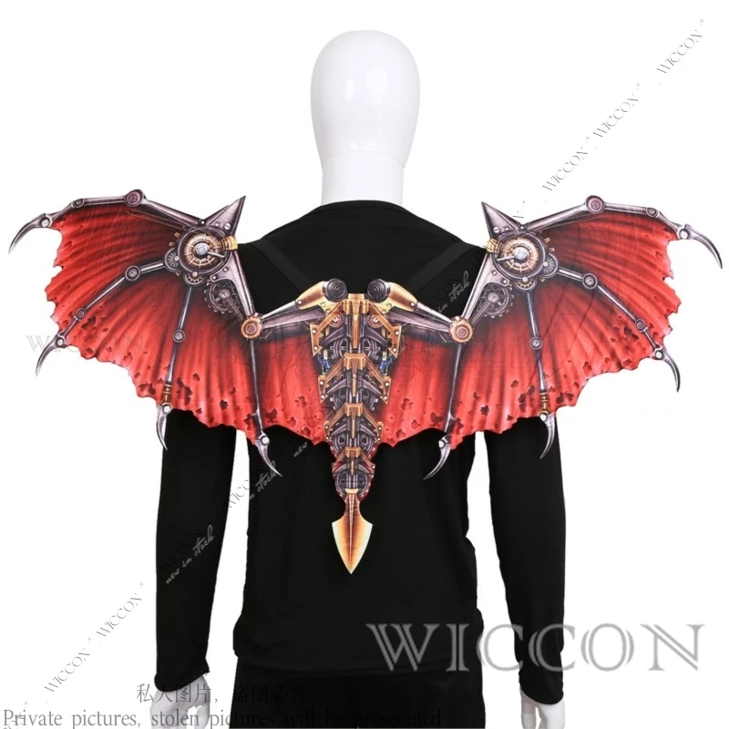 Halloween Carnival Collapsible Non-woven Printing Cosplay Dragon Wings Woman Man Kid Gold Silver Red Party Role Play Funny