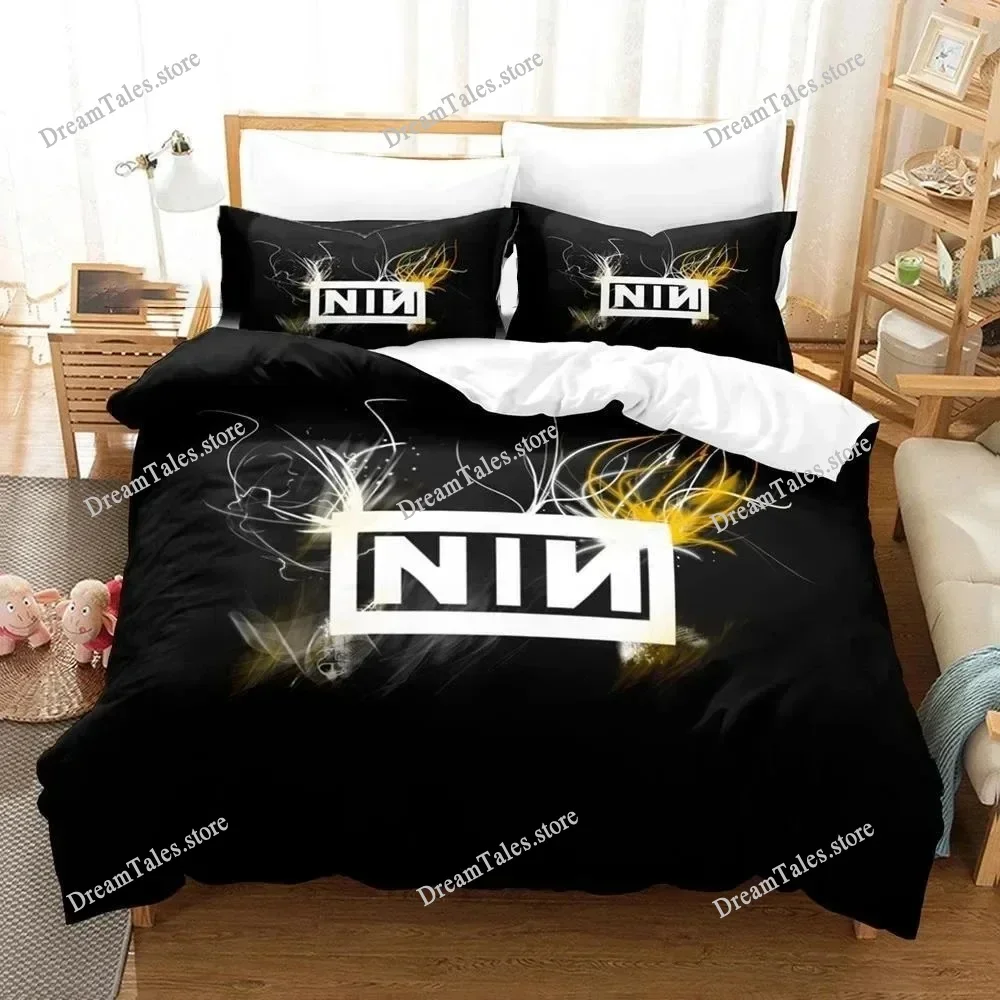 

3D Print NIN Nine Inch Nails Bedding Set Duvet Cover Bed Set Quilt Cover Pillowcase Comforter King Queen Size Boys Adult