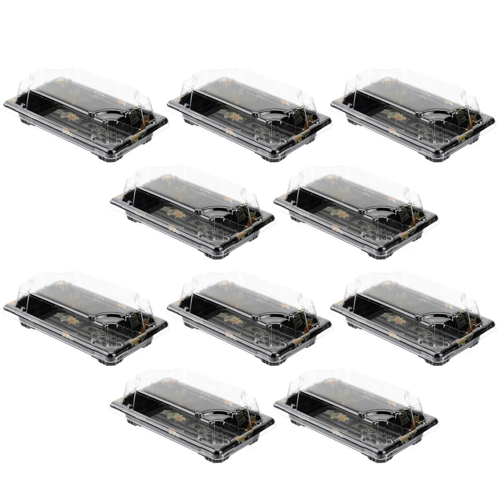 50Pcs Sushi Boxes Packing Boxes Take Out Containers Fruit Boxes Carry Out Containers Disposable Pulp Containers Gift Boxes