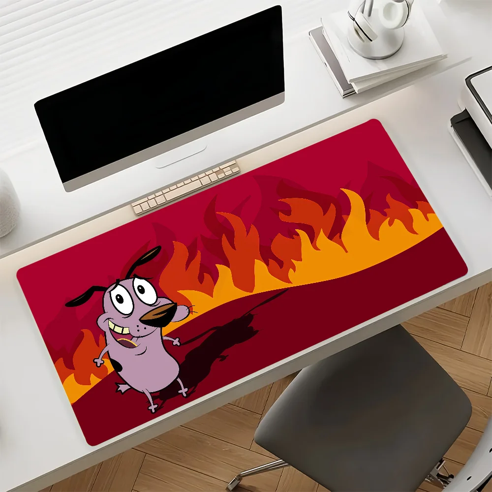 Funny C-Courage The C-Cowardly Beagle Mouse Pad Anti Slip Rubber Edge Locked Thickened Laptop Gaming Desk Mat