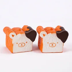 Cute Simulated Cartoon Bear Toast PU Slow Rebound Toys Creative Soft Pinch Music Fidget Toy Children Adult Decompress Toys