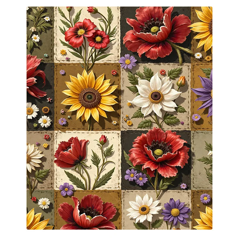 1 قطعة بطانية الفانيلا خمر الأزهار خليط لحاف بطانية لديكور المنزل مريح