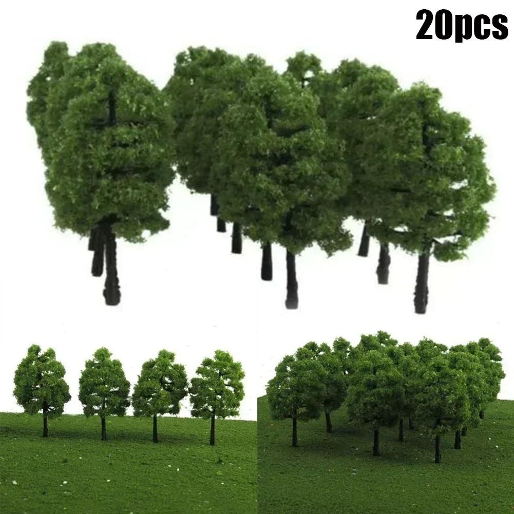 20PCS 3,5 cm Modell Bäume Zug Eisenbahn Diorama Wargame Park Landschaft Maßstab 1:100 Eisenbahn Dekoration Gebäude Landschaft Spielzeug