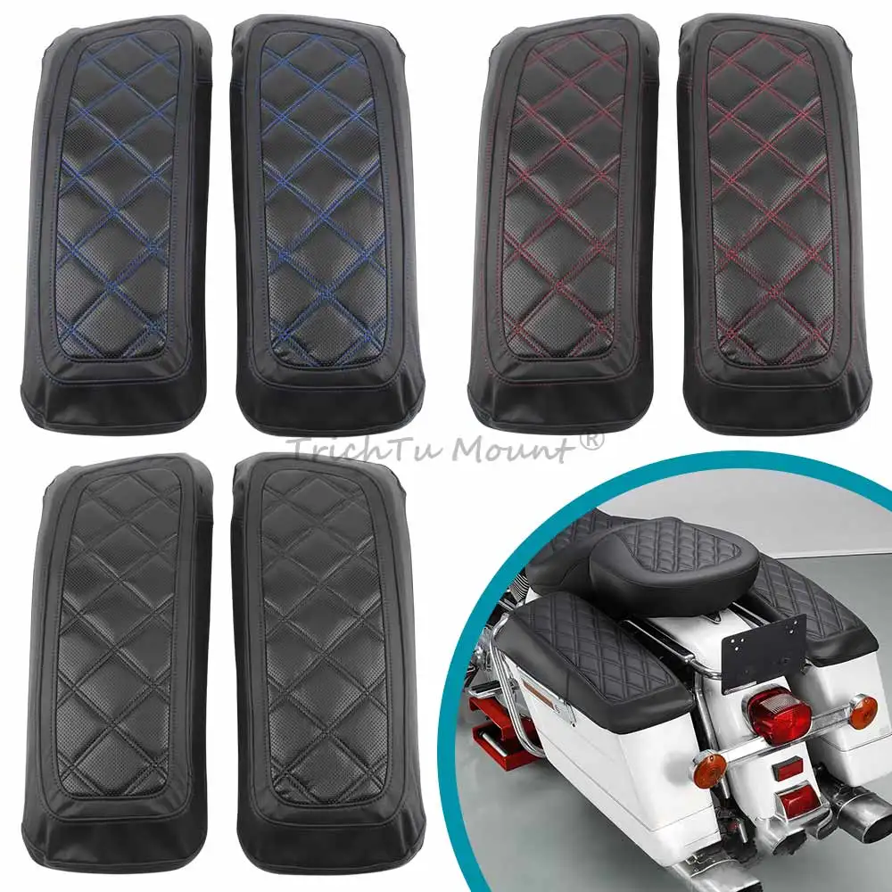 Motorcycle Touring Hard Saddlebags Lid Covers Protector For Harley Touring Electra Street Glide CVO Limited FLTRX Road King 14+