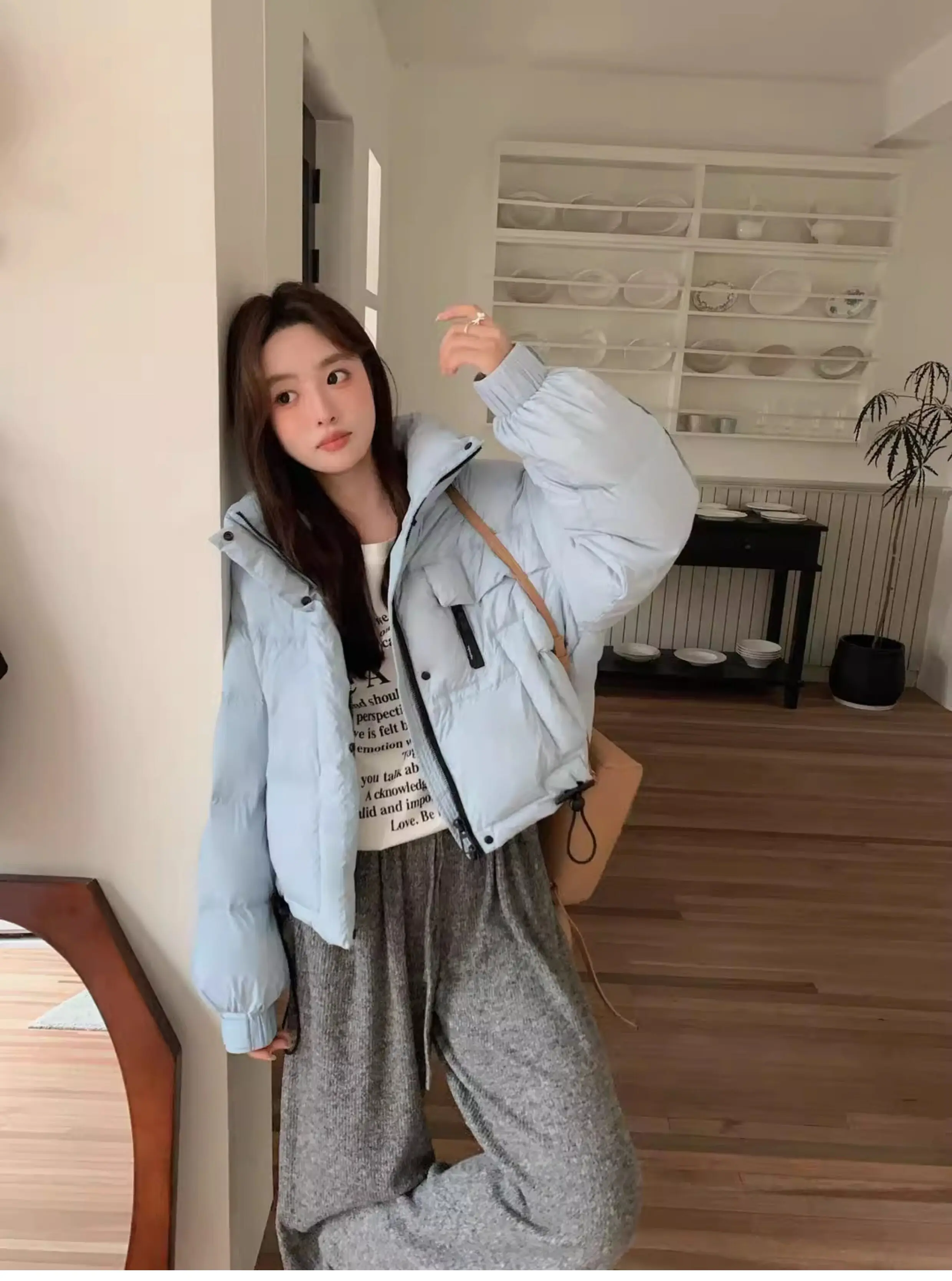 2026 Autumn Winter Women's Short Down Jacket Korean Stand Collar Puffer Jackets Women Warm Fashion Multicolor Thick Outerwear