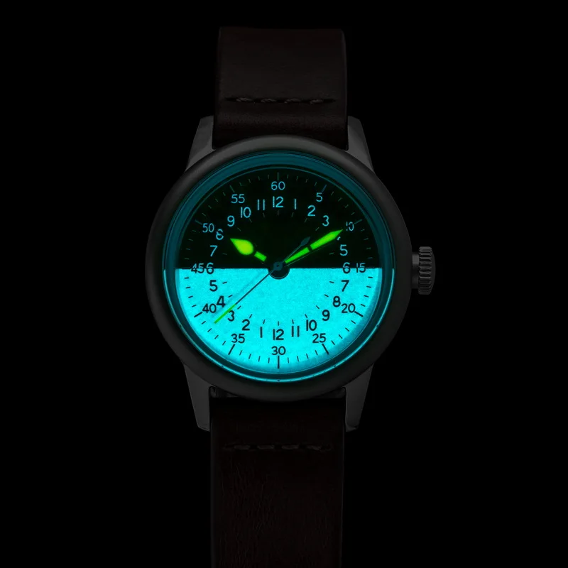 THORN Men Automatic Watch 36MM Pilot Mechanical Wristwatch 150M Waterproof Luminous Dial Sapphire Mirror NH34