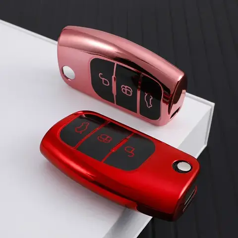 For Ford Focus 2 MK2 Fiesta Mondeo Galaxy Falcon Territory Ecosport Car TPU Folding Key Cover Bag Shell Case Keychain Protector 10 best sales territory - №5