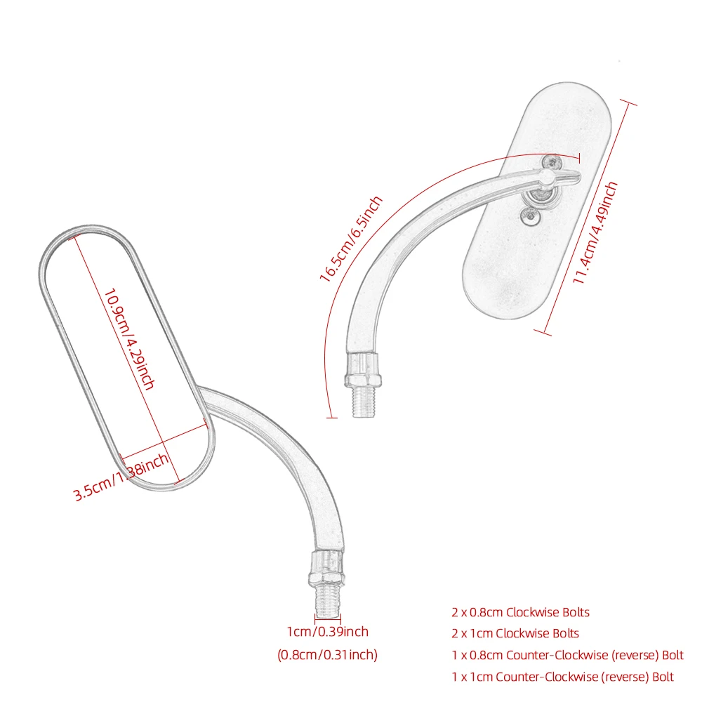 Universal Motorcycle Rearview Oval Mirror 8mm 10mm Side Mirrors For Harley Sportster Chopper Breakout Electra Glide Dyna Softail