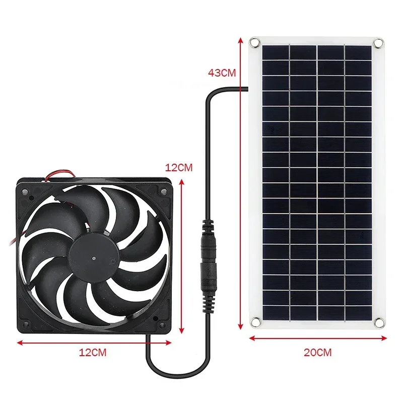 30w 12v Solar Abluft ventilator Luft absaugung 12cm Mini-Ventilator Solar panel angetriebener Ventilator für Hund Hühner haus Gewächshaus rv