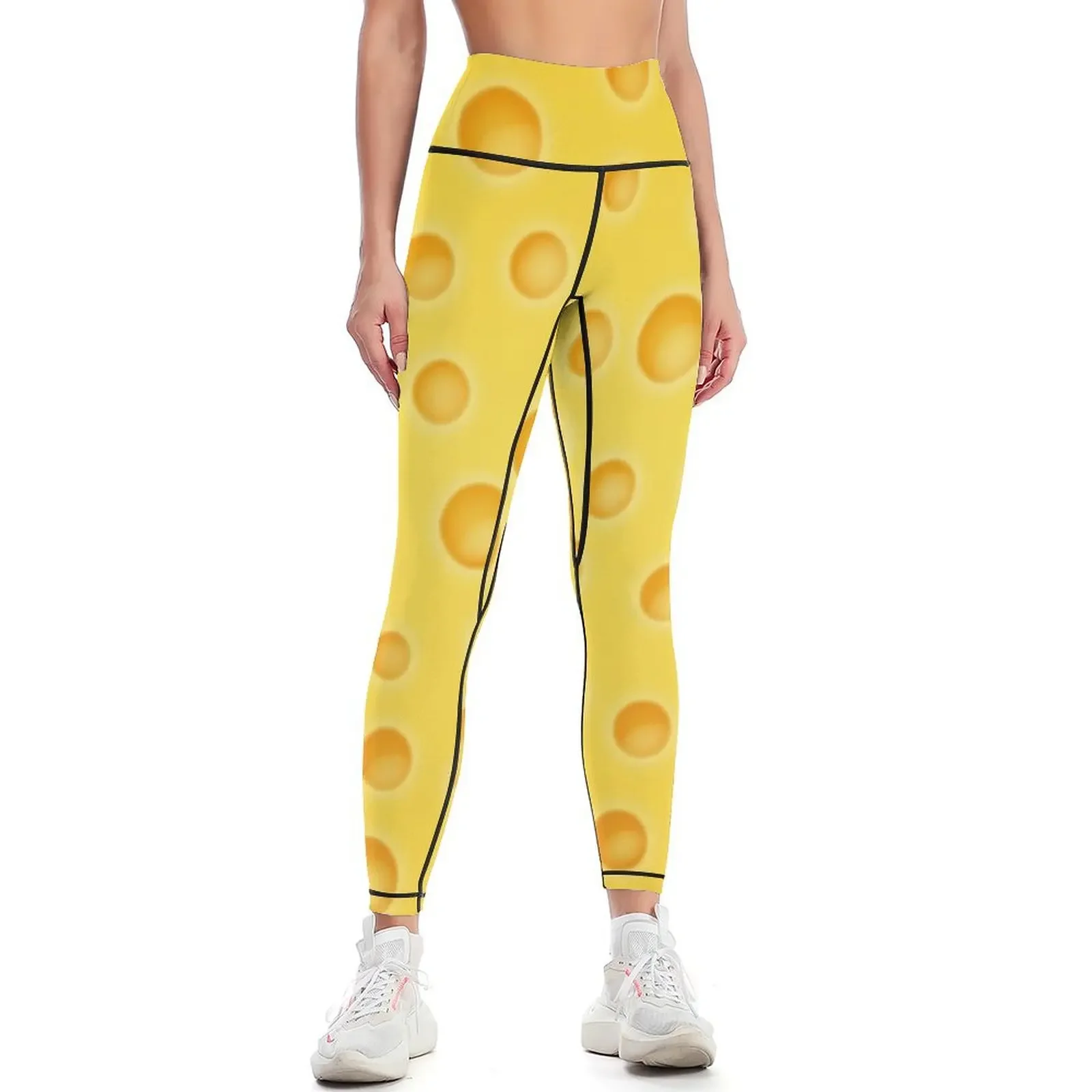 Swiss Cheese Cheezy Texture Pattern Leggings push up tights for sports shirts gym fitness set gym gym clothing Womens Leggings