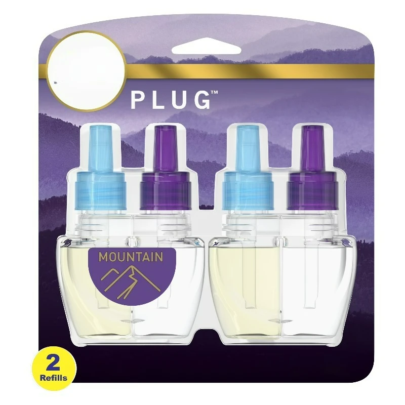 

Plug In Air Freshener, Odor-Fighting Scented Oil Refill, Mountain, 2 Refills