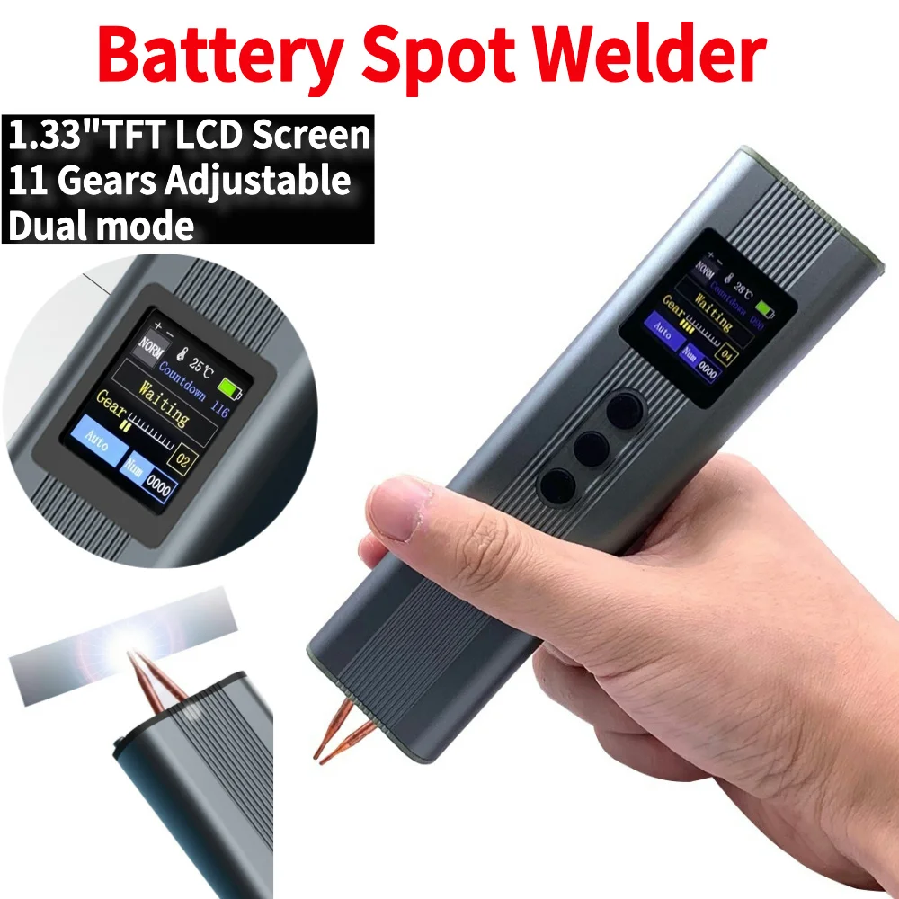 

Battery Spot Welder 11 Gears Adjustable Handheld Spot Welding Machine Digital Display Welding Machine DIY for 18650 Battery