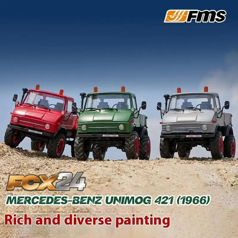 รถจำลอง Fms 1/24 Unimog Fcx ซีรีส์ ขับเคลื่อนสี่ล้อ ปรับความเร็วได้ ควบคุมด้วยรีโมทคอนโทรล ไฟฟ้า สำหรับการขับขี่แบบออฟโรด ปีนป่าย