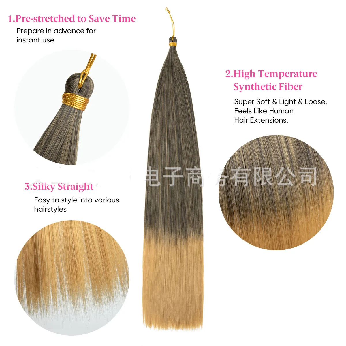 Long Straight, Tied Hair, Dirty Braid Style, Wig in Multiple Colors To Choose From, Manufacturer Wholesale