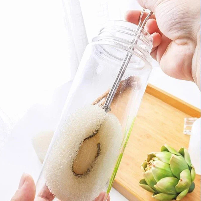 Description Picture 5 of itemSponge clip Bottle Brushes Cup Scrubber Long Stainless Steel Handle Wineglass Cleaner Replaceable Head Kitchen Cleaning Tools