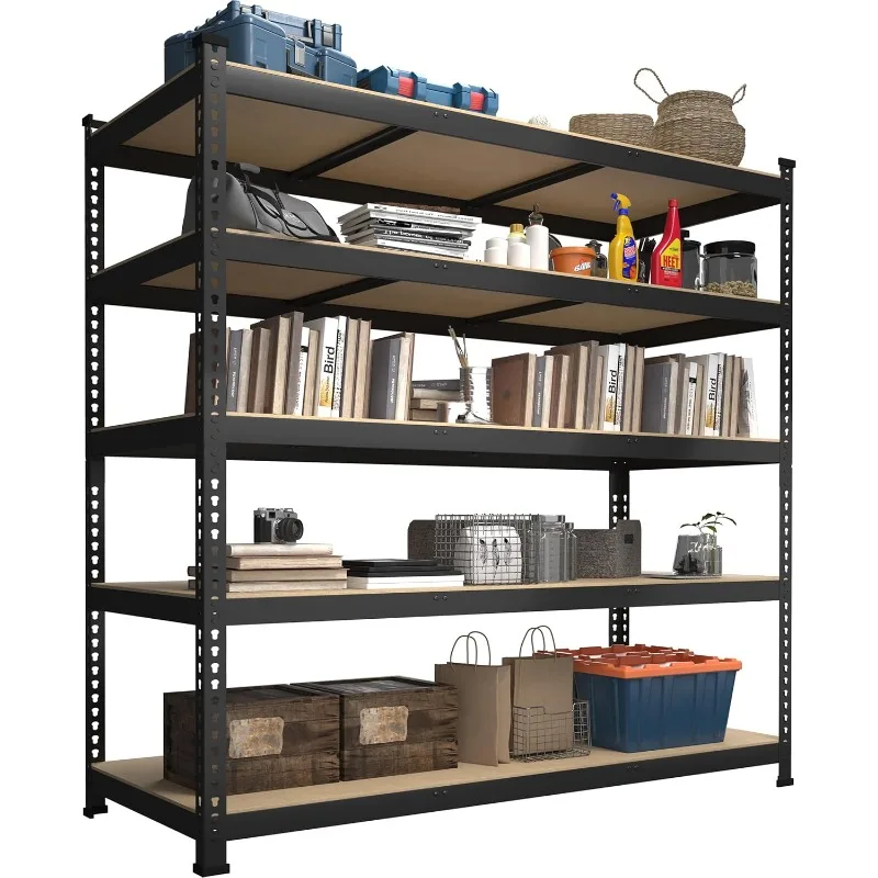 

48" W x 24" D x 72" H Adjustable Garage Storage Shelves 5-Shelf Heavy Duty Shelving Unit, Metal Utility Storage Organizer Racks