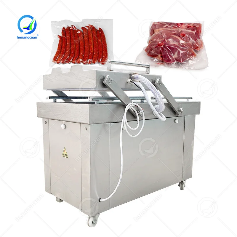 

OCEAN Commercial Rotary Corn Vacuum Seafood Frozen Fish Food Pack Seal Vacuum Chamber Machine
