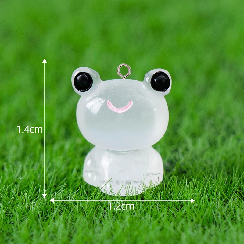 10Pcs Luminous Frog Resin Earring Charms Cute Miniature Animal Pendants for Jewelry Making DIY Necklace Keychain Crafts Findings