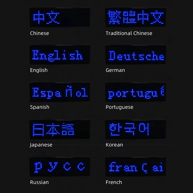 Multilingual LED Digital Badge USB Rechargeable DIY Programmable Text Name Badge Scrolling Tag Sign Module Display