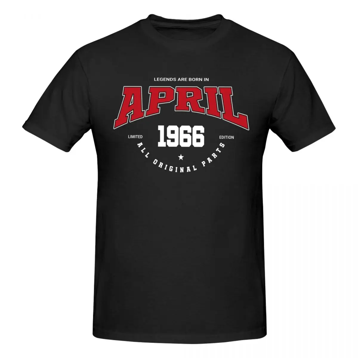 Men April Legends 1966 T Shirt Vintage Cotton Crewneck Men Clothing