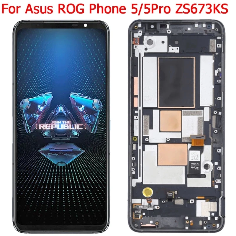 Original For Asus ROG Phone 5 ROG5 Pro LCD Display Screen With Frame For ROG Phone 5 Ultimate ZS673KS I005DA Display LCD