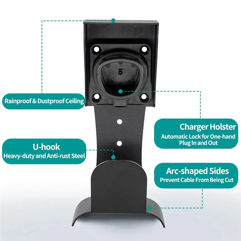 

A029-EV Charger Holder Wall-Mount For Tesla Model Y/3/X/S With Non-Cutting Cable Holder & Secure Lock, Indoor/Outdoor