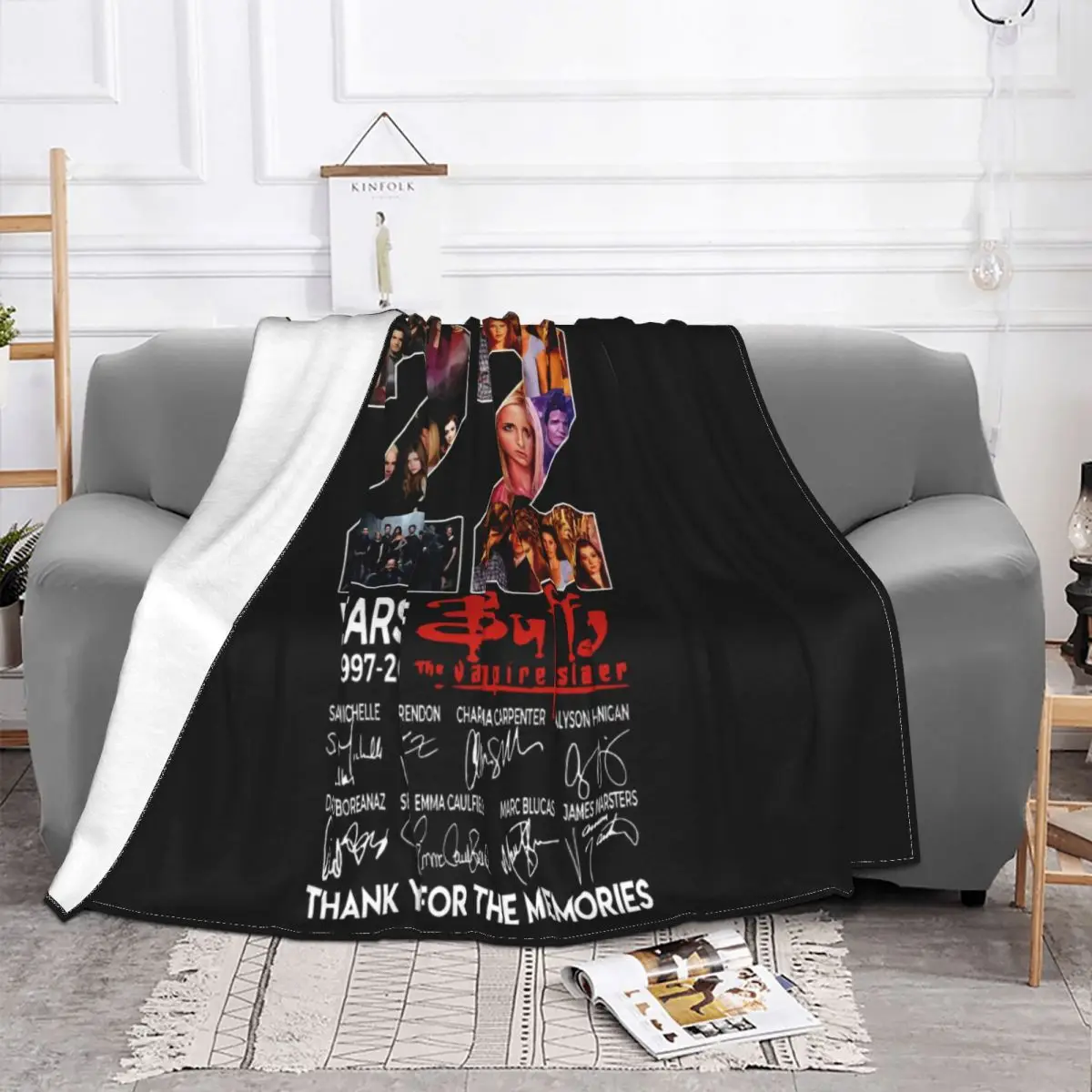 Buffy The Vampire Slayer Cast Signed 22 Years Of 19972019 Movie S3Xlban Pop Throw Blanket