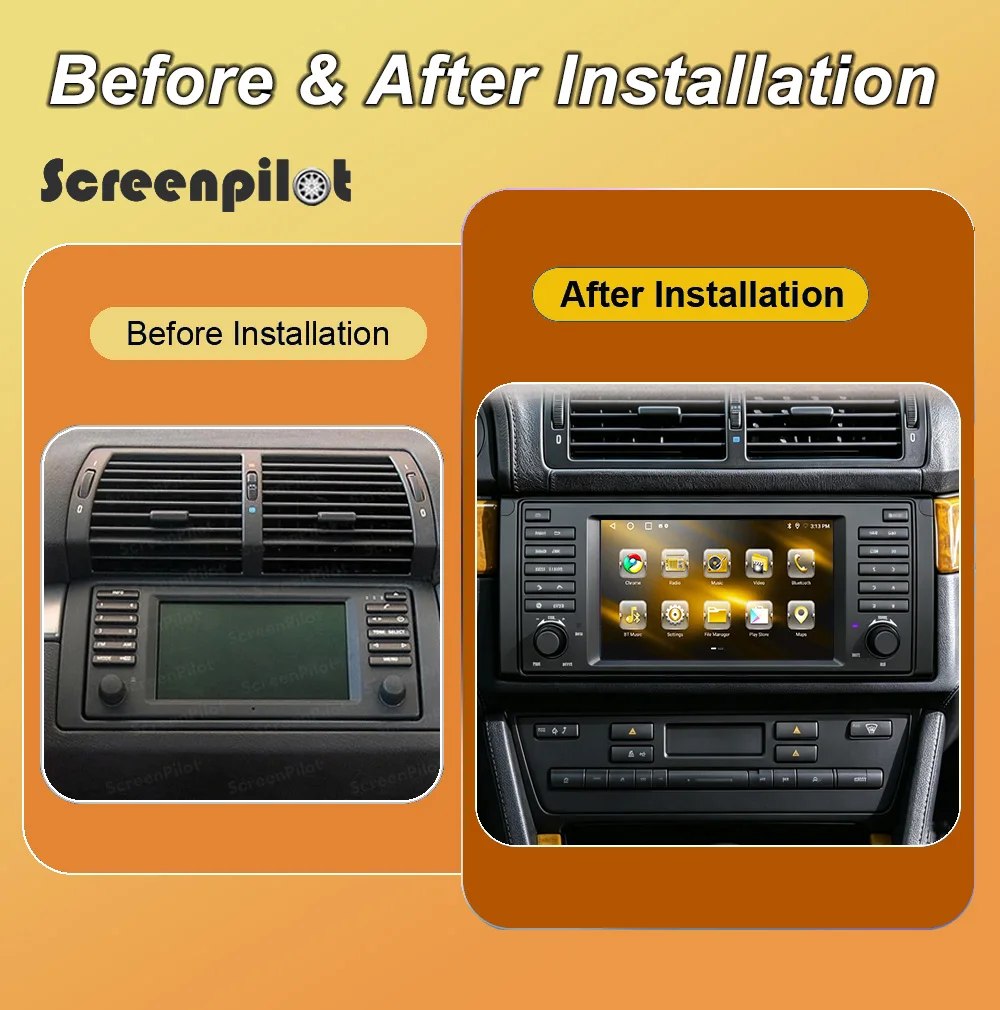 7 Inch Android 16 Car Radio Stereo For BMW5 E39 X5 M5 2000 2001-2007 Multimidia Player Android Auto GPS Navigation Touch Screen
