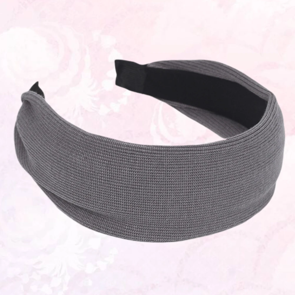 

Headband Hair Hoop Women Headdress Grey Knitting Headwear Party Girls Reusable Cloth Material Everyday School Office DIY