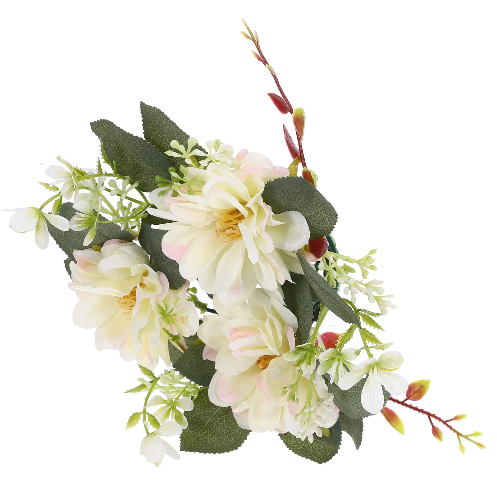 Floral Garland Artificial Rings The Flowers for Pillars Wreath Decor Spring