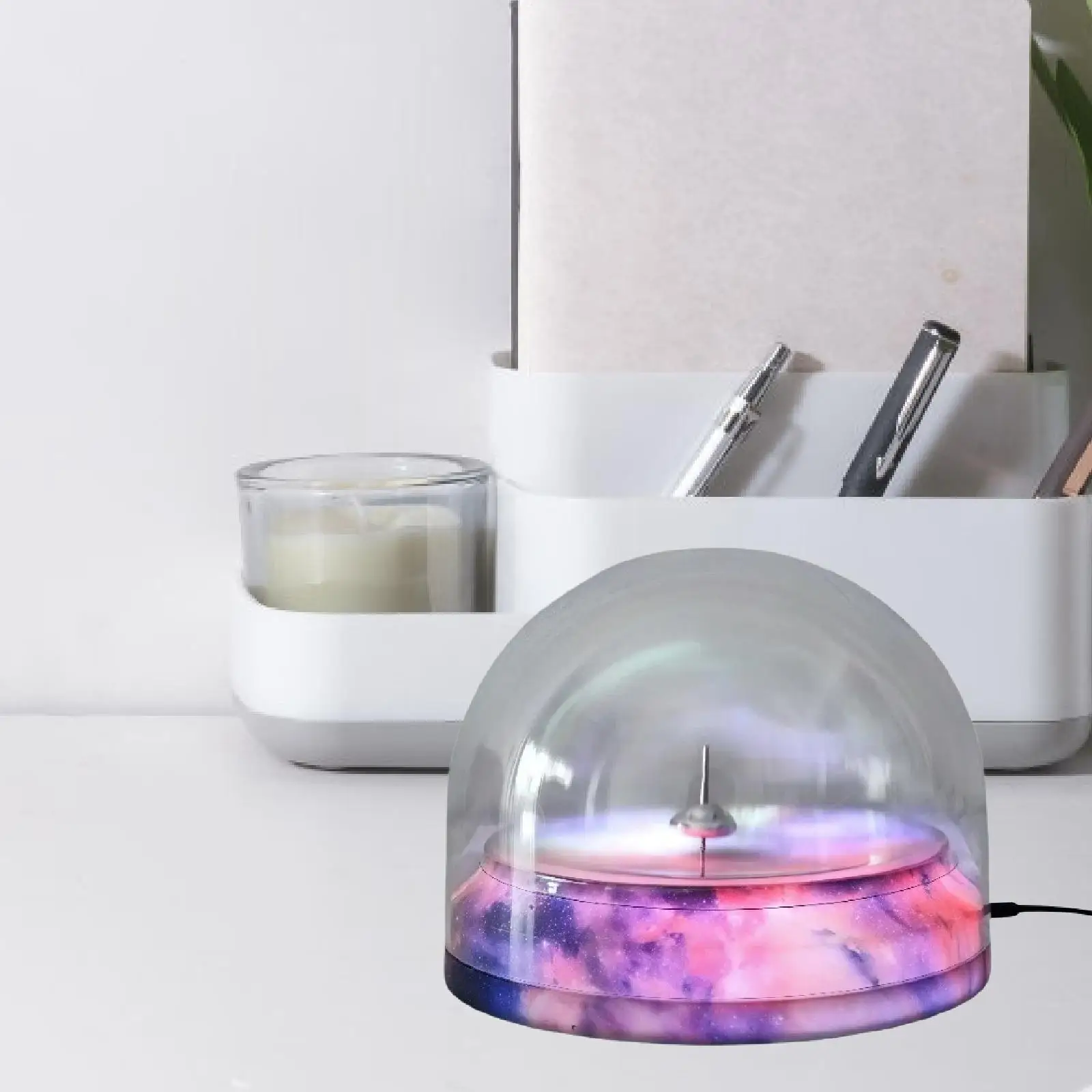 Motion Gyroscope Toy Table Centerpiece Desktop Ornament Artistic with Colorful Light for Cabinet Bedroom Party Countertop Office