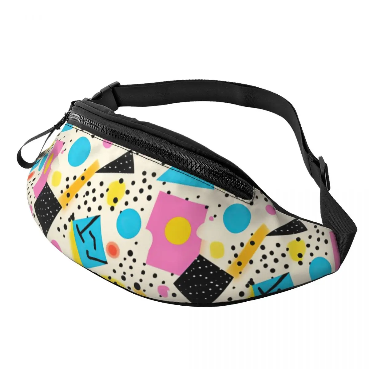 Custom Casual Retro Pop 80s 90s Pattern Fanny Pack Women Men Crossbody Waist Bag for Traveling Phone Money Pouch